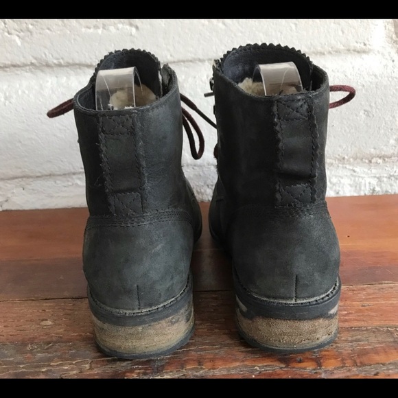 UGG Denhali Hiker Lined Lace Up Lug Boots Suede - Picture 4 of 6